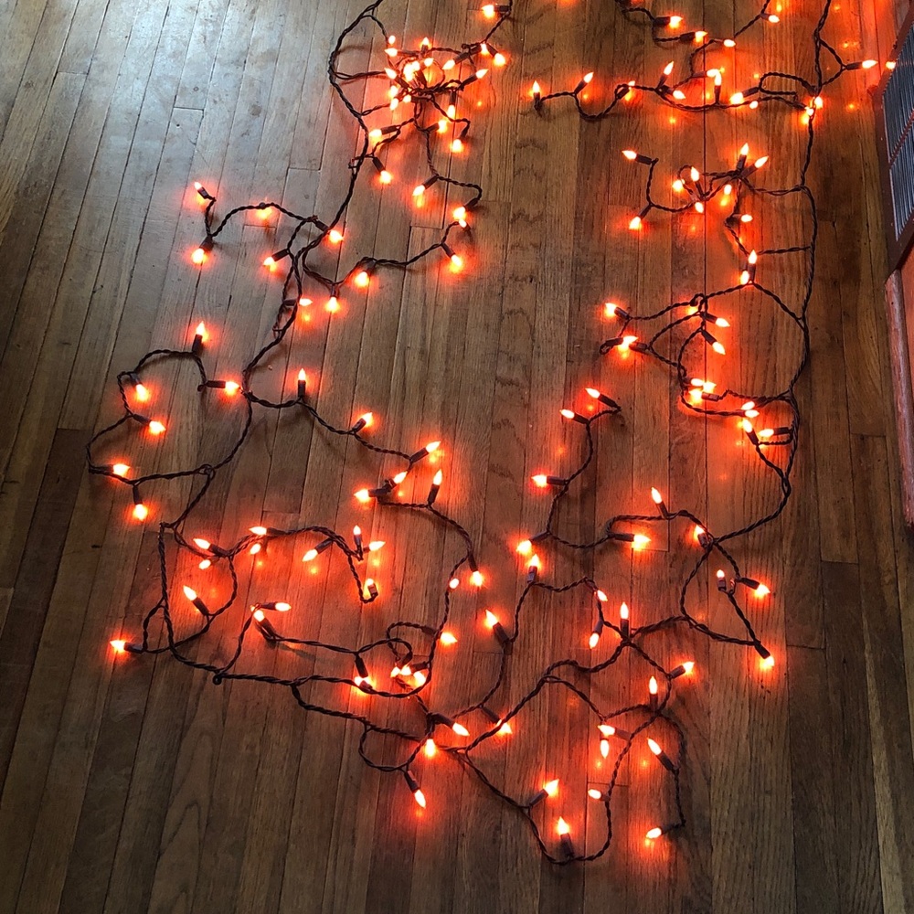 Orange Halloween indoor/outdoor icicle String Lights - Home Holiday - Picture 2 of 5
